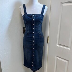 bebe- Denim Button-Down Dress